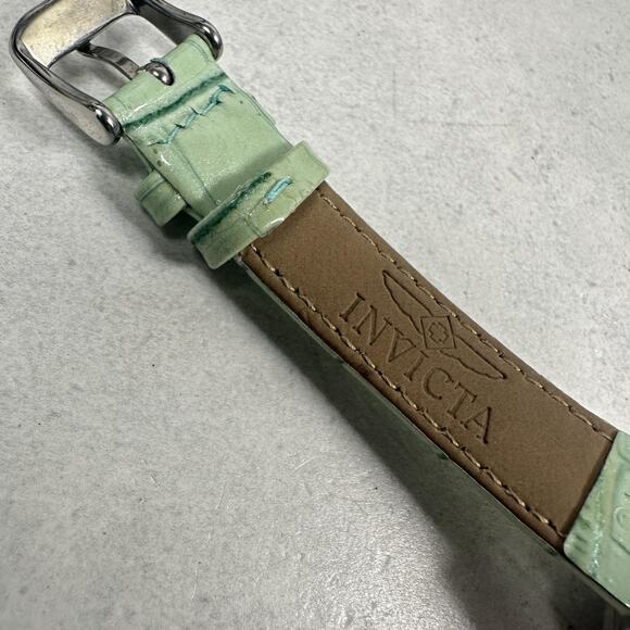 Invicta Lupah Womens Watch 29mm Tank Style MOP Dial Green Leather New Battery - Picture 9 of 13